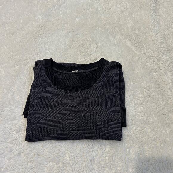 Lululemon Swiftly Womens Breathe Long Sleeve Vented Camo Blk/Asphalt Grey Sz 4 - Picture 1 of 6